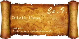 Csizik Ilona névjegykártya